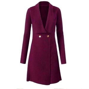 Cabi Long Cardigan sweater jacket 3350 Burgundy